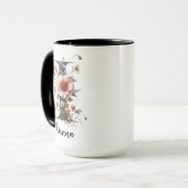 Benutzerdefinierter Wildblumen-Monogramm-Becher fü Tasse (Vorderseite Links)