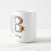 Benutzerdefinierter Wildblumen-Monogramm-Becher mi Kaffeetasse (Vorderseite Links)