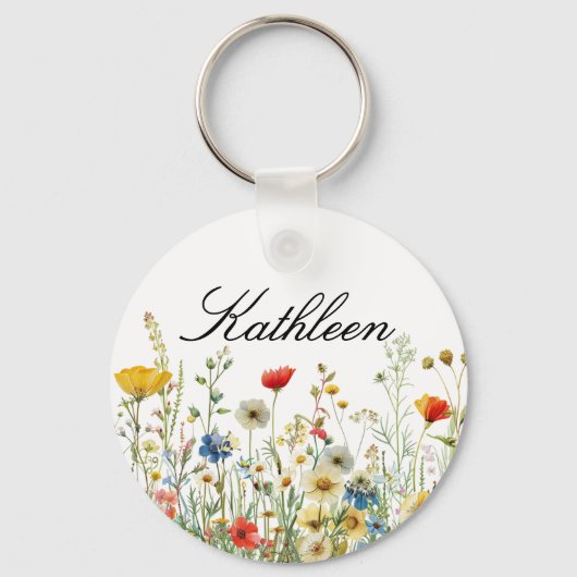 Benutzerdefinierter Wildblumen Schlüsselanhänger f (Vorderseite)