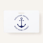 Benutzerdefinierter Willkommensanker an Bord blau Ausweis (Vorderseite)