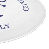 Benutzerdefinierter Willkommensanker an Bord blau Schneidebrett (Ecke)