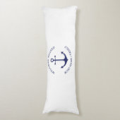 Benutzerdefinierter Willkommensanker an Bord blau Seitenschläferkissen (Vorderseite Vertikal)