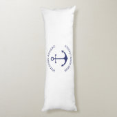 Benutzerdefinierter Willkommensanker an Bord blau Seitenschläferkissen (Rückseite (Vertikal))