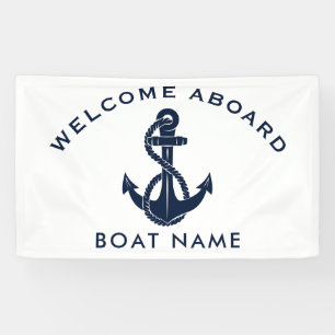 Benutzerdefinierter Willkommensgruß an Bord eines  Banner