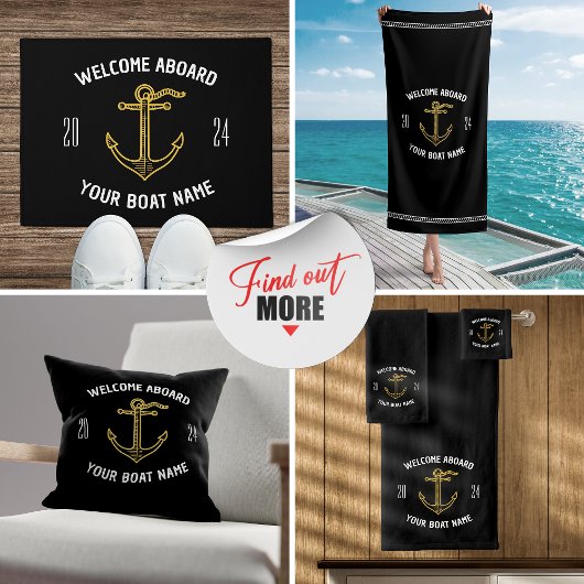Benutzerdefinierter Willkommensname an Bord Name B Fußmatte