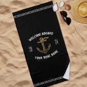 Benutzerdefinierter Willkommensname an Bord Name B Strandtuch