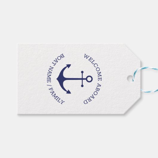 Benutzerdefinierter Willkommensname nautischer Ank Geschenkanhänger (Vorderseite (Horizontal))