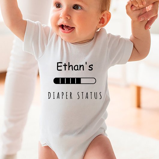 Benutzerdefinierter Windelstatus Funny Baby Strampler