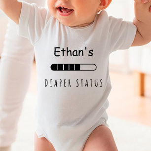 Benutzerdefinierter Windelstatus Lustig Baby Strampler