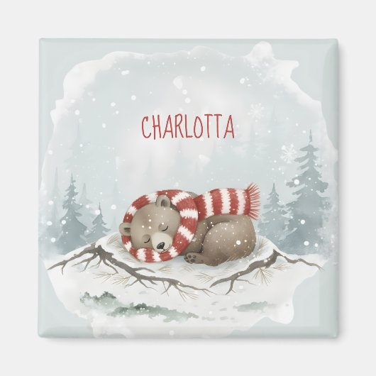 Benutzerdefinierter Winterbär-Magnet Magnet (Vorne)