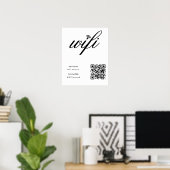 Benutzerdefinierter WLAN-Netzwerk-QR-Code auf weiß Poster (Heimbüro)
