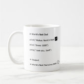 Benutzerdefinierter World's Best Dad Code Becher – Kaffeetasse (Links)