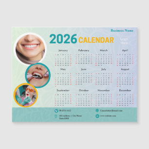 Benutzerdefinierter Zahnarztpraxis-Kalender 2026 P Magnetkarte