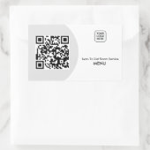 Benutzerdefinierter Zimmerservice Menü QR-Code Rechteckiger Aufkleber (Tasche)