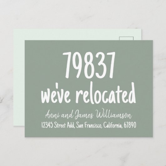 Benutzerdefinierter Zip-Code Hinzufügen von Detail Postkarte (Vorne/Hinten)