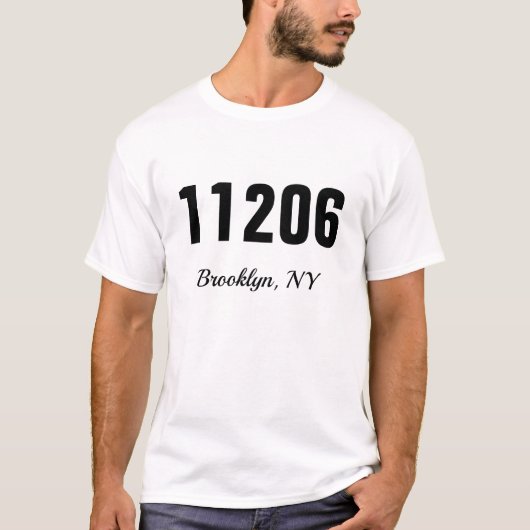 Benutzerdefinierter Zip-Code Stadt und Staat T-Shirt (Vorderseite)