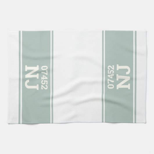 Benutzerdefinierter Zip-Code und Staat-Haushaltswa Geschirrtuch (Horizontal)