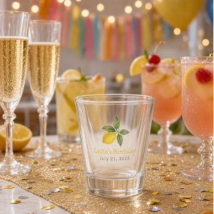 Benutzerdefinierter Zitronen-Geburtstag Schnapsglas
