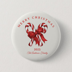 Benutzerdefinierter Zuckerstangen-Weihnachts-rot-G Button