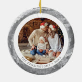 Benutzerdefinierter zweiseitiger Disco-Ball & Foto Keramik Ornament (Hinten)