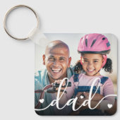 Benutzerdefinierter zweiseitiger Vater mit zwei Fo Schlüsselanhänger (Vorderseite)