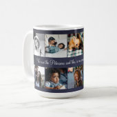 Benutzerdefiniertes 10 Foto sammelt Ihre Textfamil Kaffeetasse (Vorderseite Links)