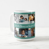 Benutzerdefiniertes 10 Foto sammelt Ihre Textfamil Kaffeetasse (Vorderseite Links)