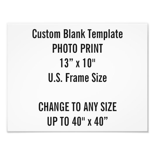 Benutzerdefiniertes 13" × 10" Foto Print (US Frame (Vorne)