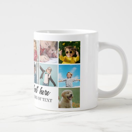 Benutzerdefiniertes 14-Fotomaterial mit 2 Textboxe Jumbo-Tasse (Rechts)