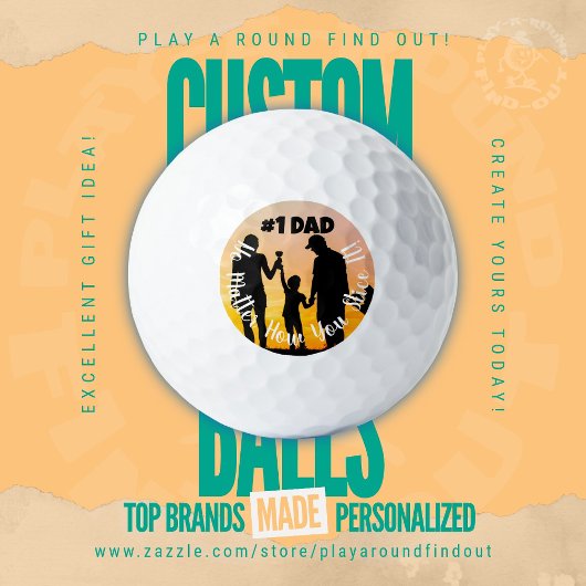 Benutzerdefiniertes #1 Dad Geschenk für Väter Titl Golfball