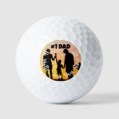 Benutzerdefiniertes #1 Dad Geschenk für Väter Titl Golfball (Vorderseite)