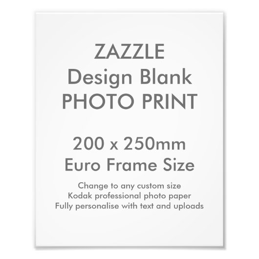 Benutzerdefiniertes 200 x 250 mm Foto Print UK Fra (Vorne)