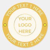 Benutzerdefiniertes 20 goldenes Firmenlogo und Tex Runder Aufkleber (Vorderseite)