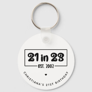 Benutzerdefiniertes 21. Geburtstagsgeschenk 21 in Schlüsselanhänger