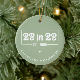 Benutzerdefiniertes 23. Geburtstagsgeschenk 23 in Keramik Ornament