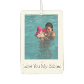 Benutzerdefiniertes 2-Foto-Kind Familienname Auto Autolufterfrischer (Vorderseite)