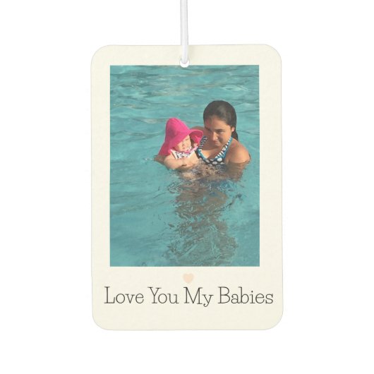 Benutzerdefiniertes 2-Foto-Kind Familienname Auto Autolufterfrischer (Vorderseite)