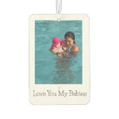 Benutzerdefiniertes 2-Foto-Kind Familienname Auto Autolufterfrischer (Rückseite)