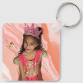 Benutzerdefiniertes 2-Foto-Quadrat Schlüsselanhänger (Rückseite)