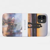 Benutzerdefiniertes 2 Foto und Ihr Name weiß Case-Mate iPhone Hülle (Rückseite (Horizontal))