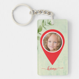 Benutzerdefiniertes 2 Foto und Name elegantes Orts Schlüsselanhänger