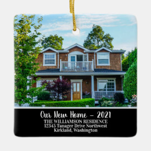 Benutzerdefiniertes 2-seitiges neues Zuhause-Foto Keramikornament