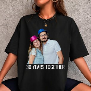 Benutzerdefiniertes 30 Jahre Zusammen Foto & Text T-Shirt