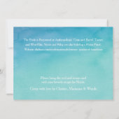 Benutzerdefiniertes 3 Blau/Aquamarines Ombre Wasse Einladung (Rückseite)