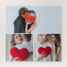 Benutzerdefiniertes 3-Foto-Puzzle für Valentinstag