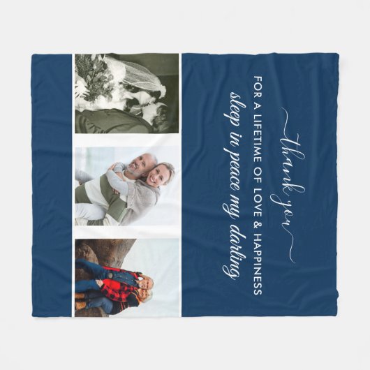 Benutzerdefiniertes 3-Foto-Raster im Love-Memory Fleecedecke (Vorderseite (Horizontal))