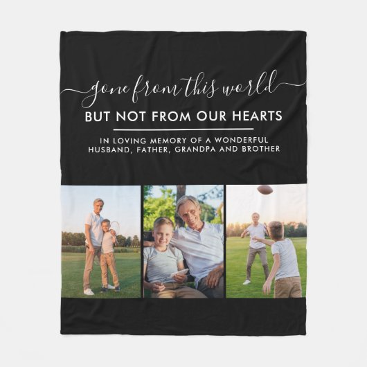 Benutzerdefiniertes 3-Foto-Raster in Love Memory B Fleecedecke (Vorderseite)