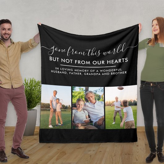 Benutzerdefiniertes 3-Foto-Raster in Love Memory B Fleecedecke