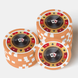 Benutzerdefiniertes 3D-buntes Casino mit Ass-Schil Pokerchips