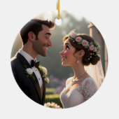 Benutzerdefiniertes 3D-Cartoon-Portrait aus Foto Keramik Ornament (Hinten)